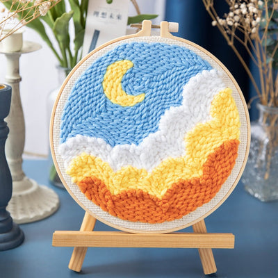 Mountains Under the Moonlight Punch Needle Embroidery Kits NAT003