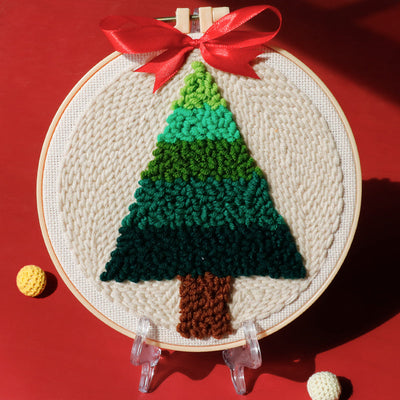 Christmas Tree Punch Needle Embroidery Kits FES001