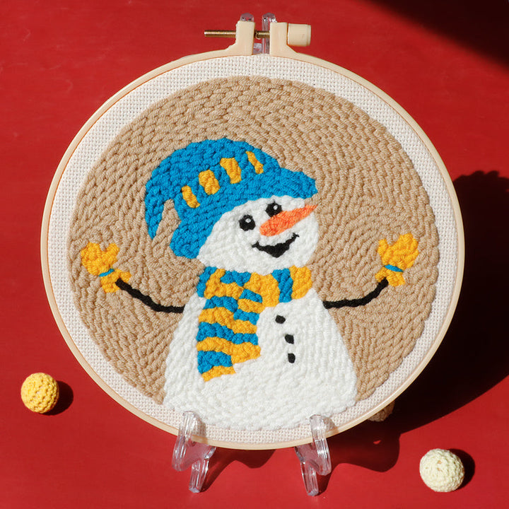 Christmas Snowman Punch Needle Embroidery Kits FES010