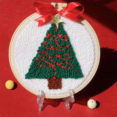 Christmas Tree Punch Needle Embroidery Kits FES012