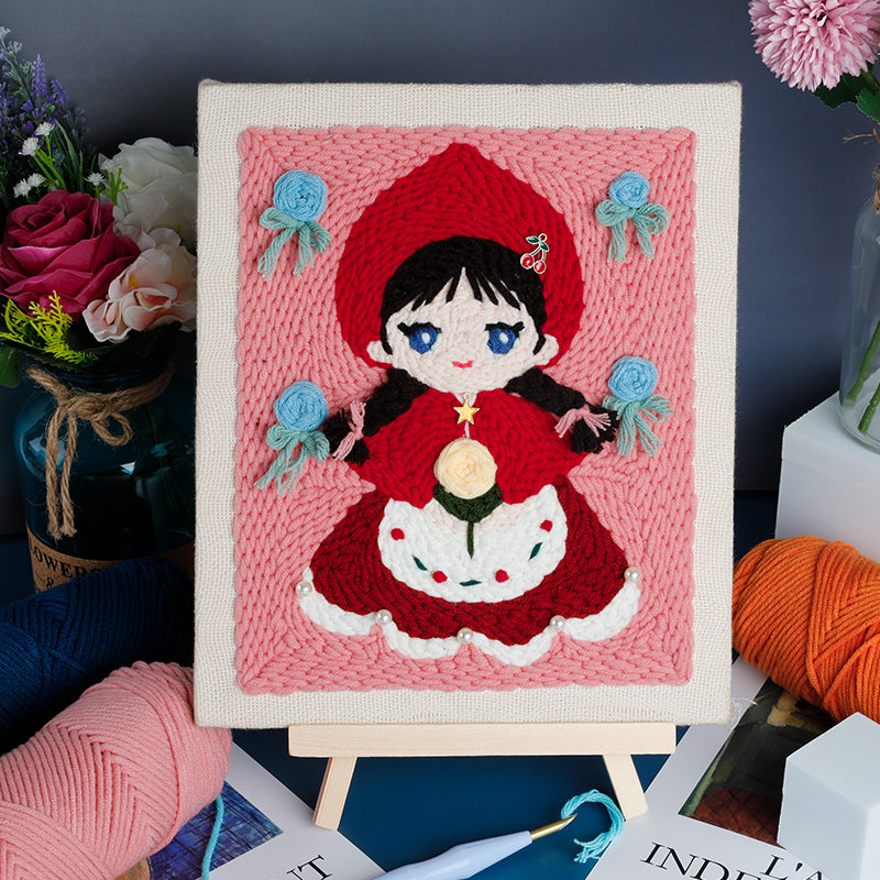 Little Red Riding Hood Punch Needle Embroidery Kits KID003