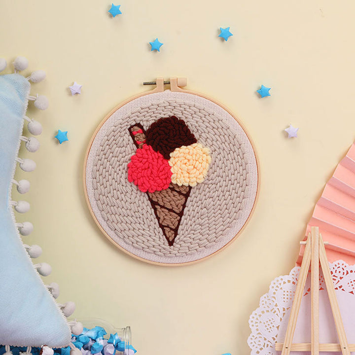 Ice Cream Punch Needle Embroidery Kits KID009