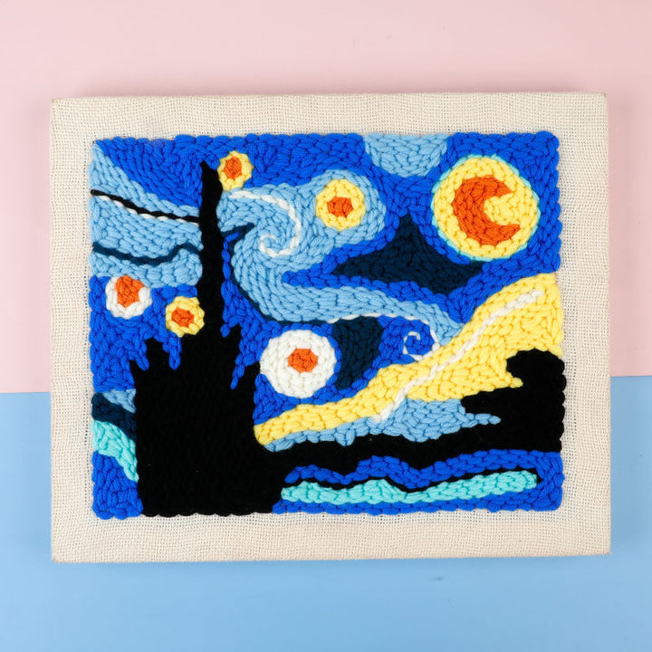 Van Gogh Starry Night Punch Needle Embroidery Kits NAT010