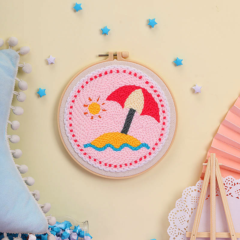 Beach Vacation Punch Needle Embroidery Kits NAT012