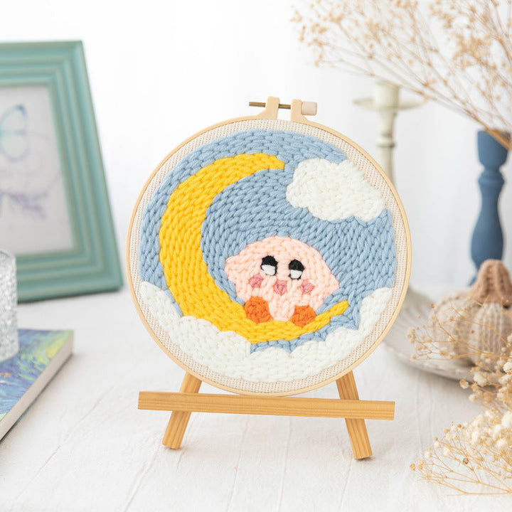 Bird and Moon Punch Needle Embroidery Kits NAT024