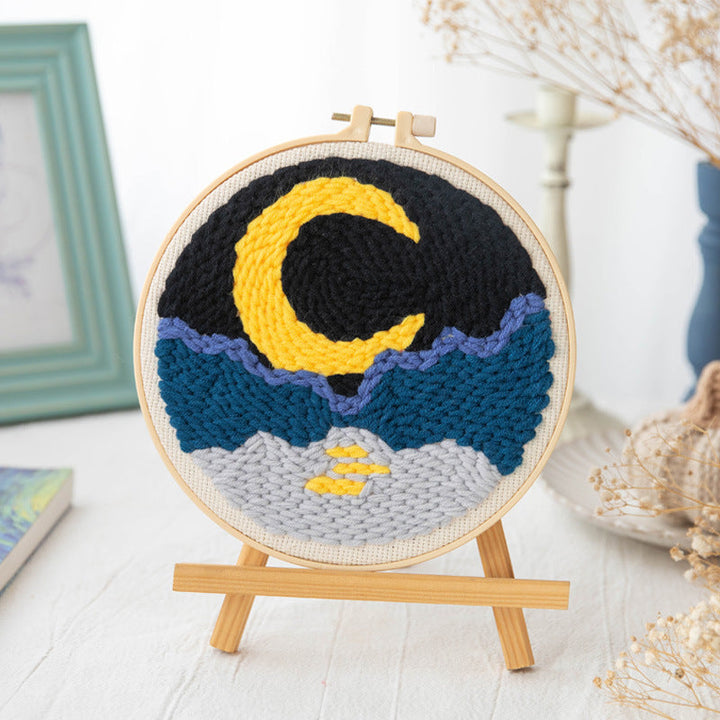 Sea Under the Moonlight Punch Needle Embroidery Kits NAT027