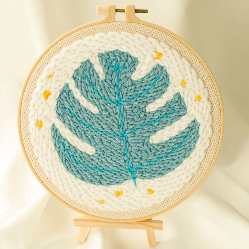 Monstera Leaf Punch Needle Embroidery Kits PLA001