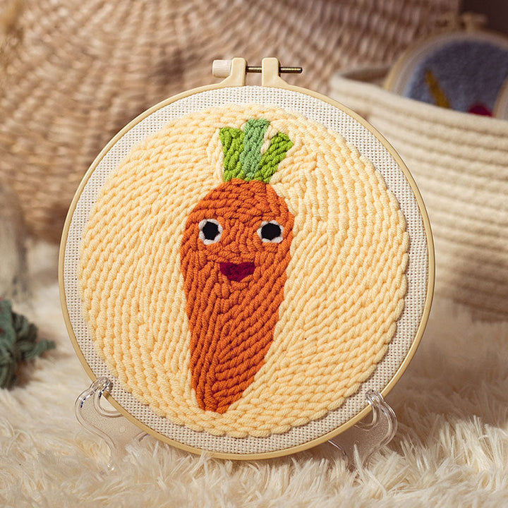 Smiling Carrot Punch Needle Embroidery Kits PLA003