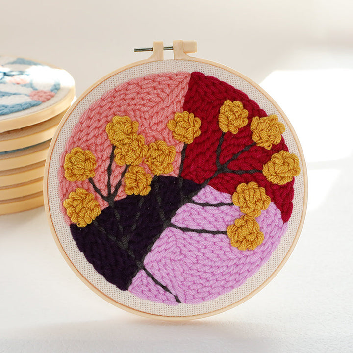 Flower Tree Punch Needle Embroidery Kits PLA020