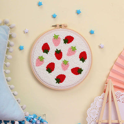 Strawberries Punch Needle Embroidery Kits PLA028