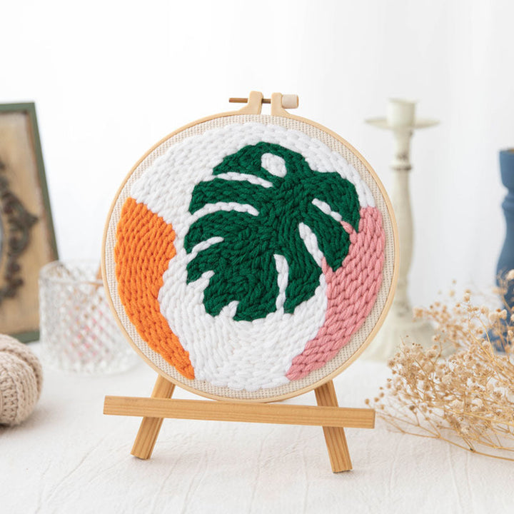 Monstera Leaf Punch Needle Embroidery Kits PLA033