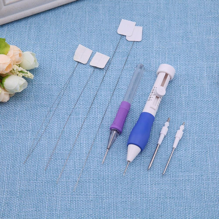 Punch Needle Set 3 Needles 2 Threaders Craft Tool for Embroidery DIY(A+B) TOOL11