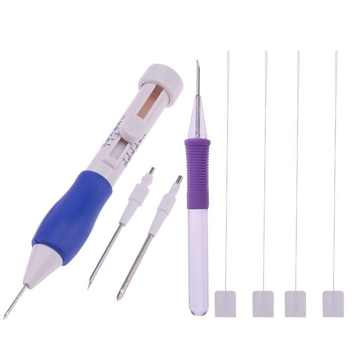 Punch Needle Set 3 Needles 2 Threaders Craft Tool for Embroidery DIY(A+B) TOOL11