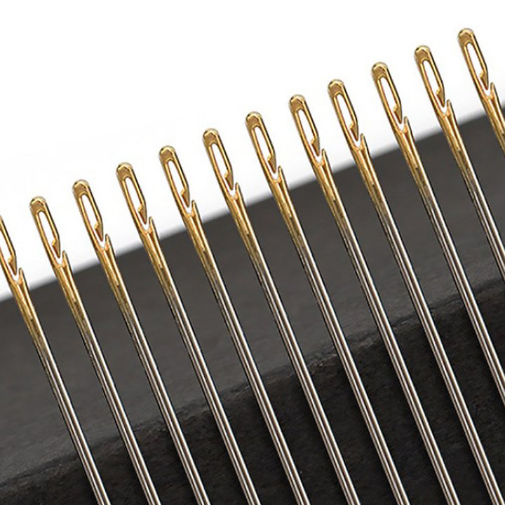 12pcs Stainless Steel Sewing Needles Set Self-Threading Embroidery Tools TOOL19