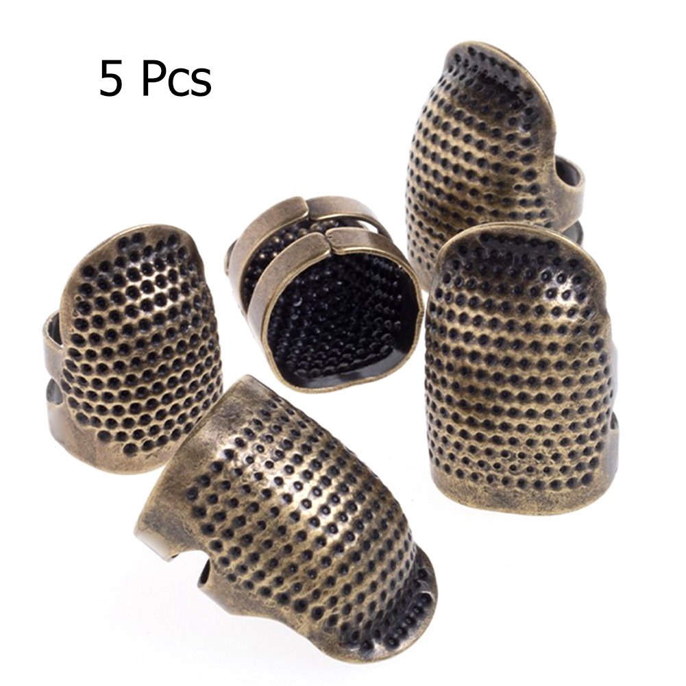 Copper Finger Thimble Hoop Cover Cross Stitch Finger Protective Cover Tools (5pcs) TOOL35