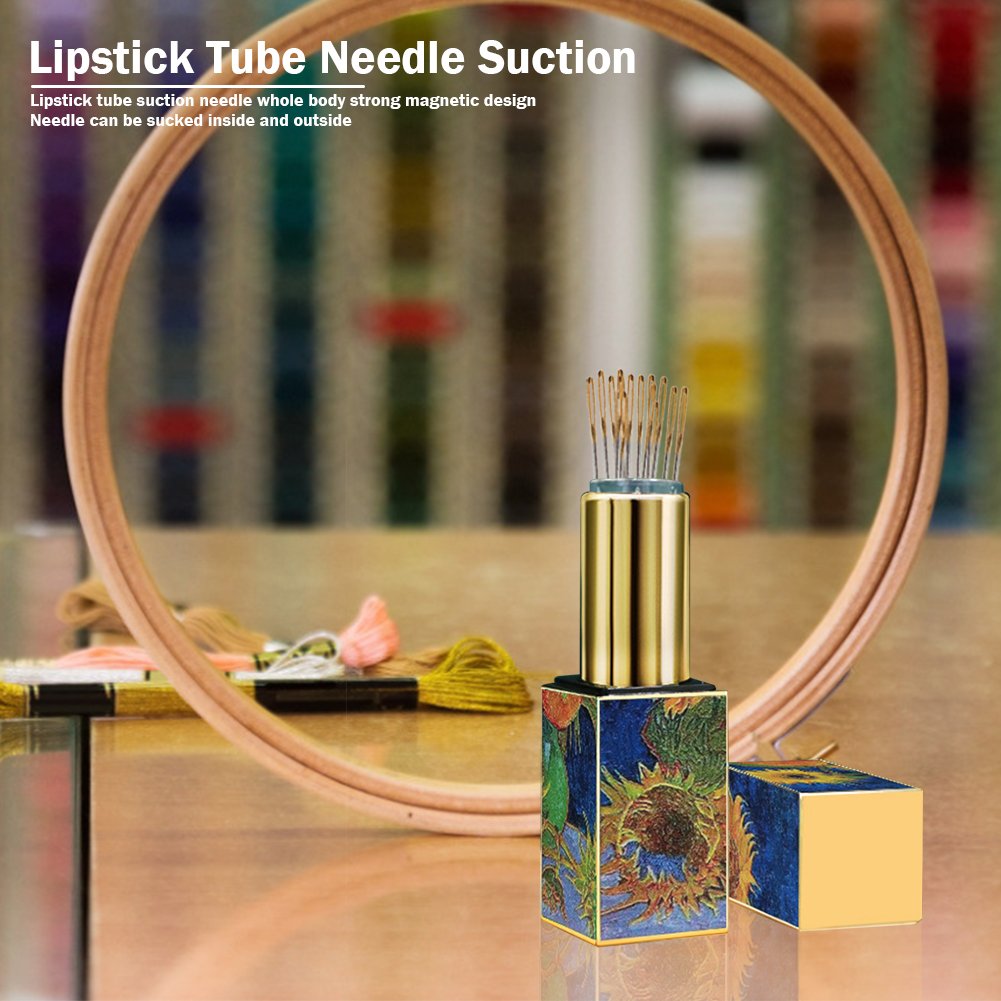 Lipstick Pin Cushion Retractable Sewing Needle Tube TOOL46