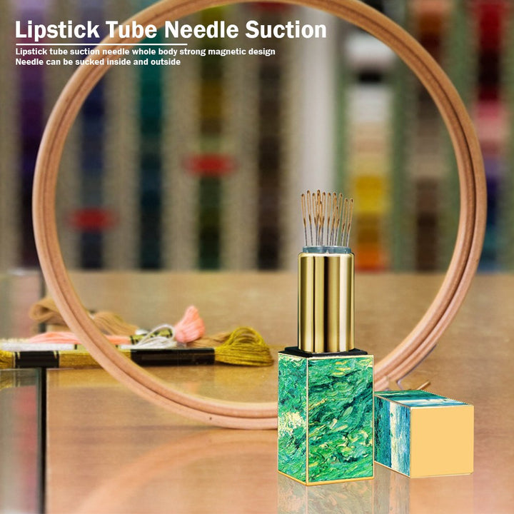 Lipstick Pin Cushion Retractable Sewing Needle Tube TOOL46