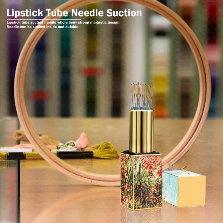 Lipstick Pin Cushion Retractable Sewing Needle Tube TOOL46