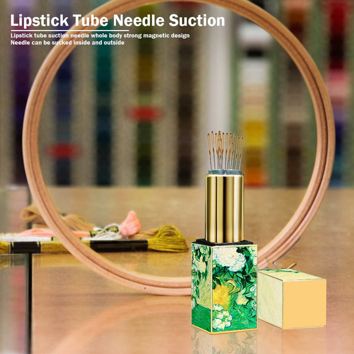 Lipstick Pin Cushion Retractable Sewing Needle Tube TOOL46