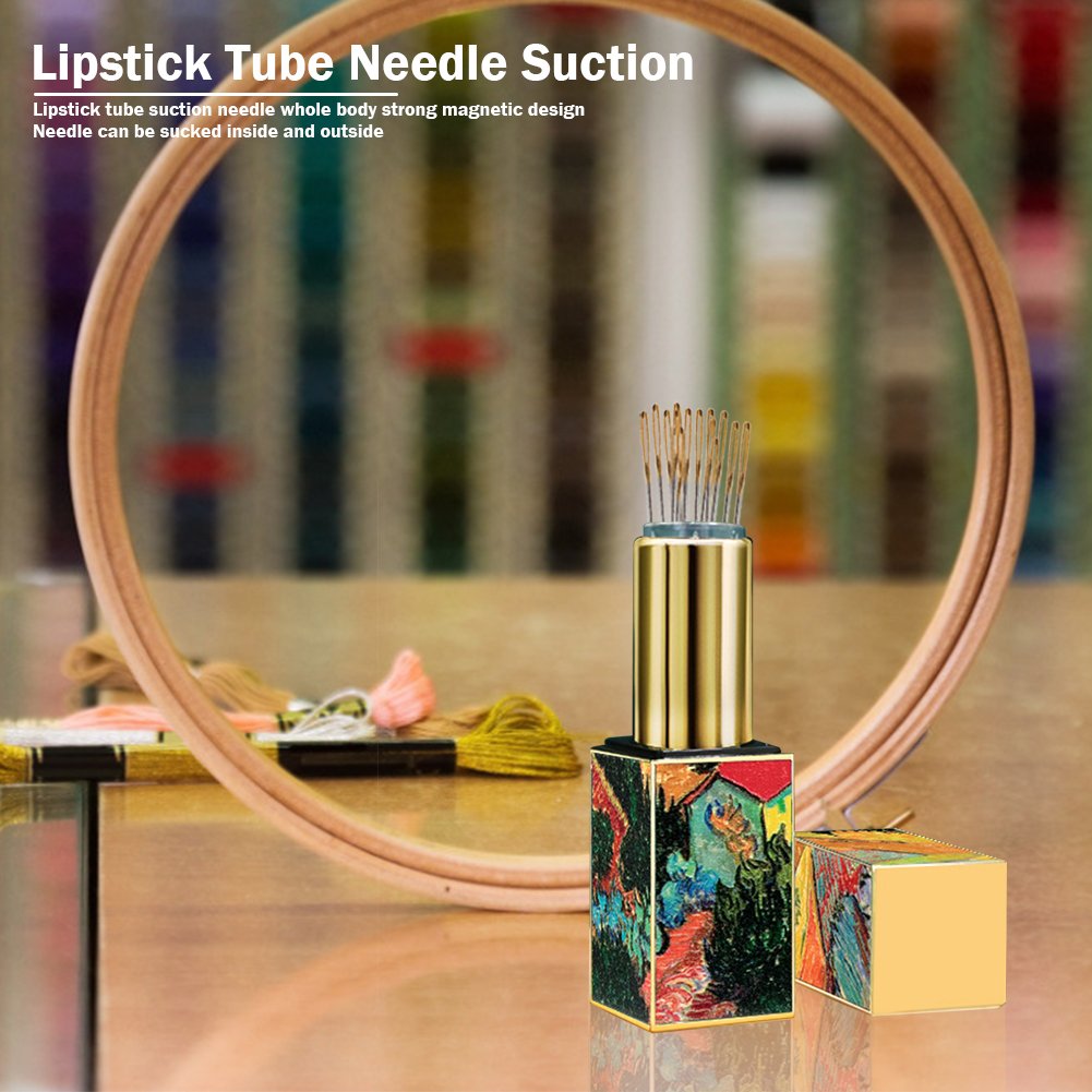 Lipstick Pin Cushion Retractable Sewing Needle Tube TOOL46