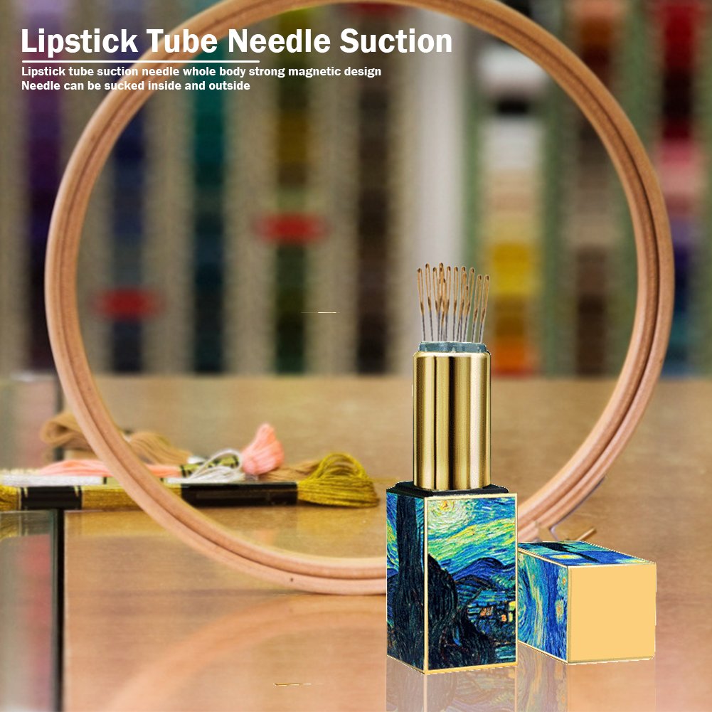 Lipstick Pin Cushion Retractable Sewing Needle Tube TOOL46