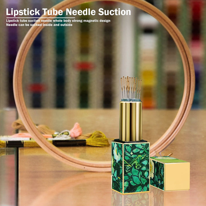 Lipstick Pin Cushion Retractable Sewing Needle Tube TOOL46