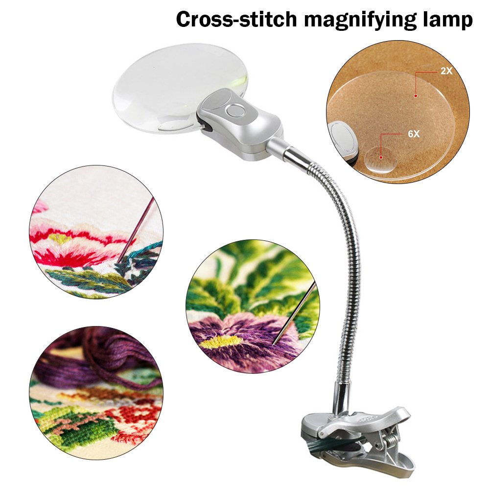 Magnifying Glass Desk Lamp with Clamp for Cross Stitches TOOL48