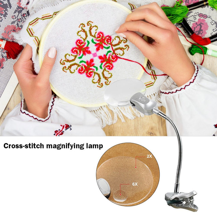 Magnifying Glass Desk Lamp with Clamp for Cross Stitches TOOL48