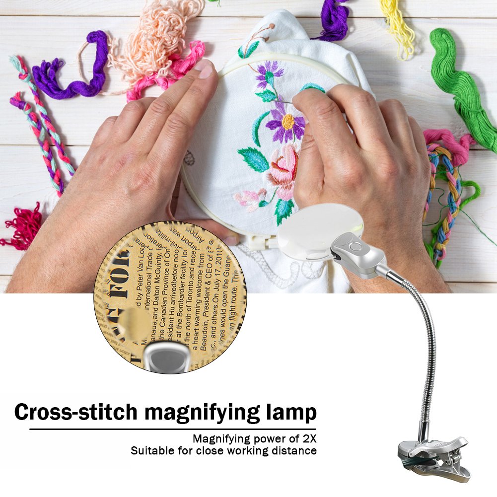 Magnifying Glass Desk Lamp with Clamp for Cross Stitches TOOL48