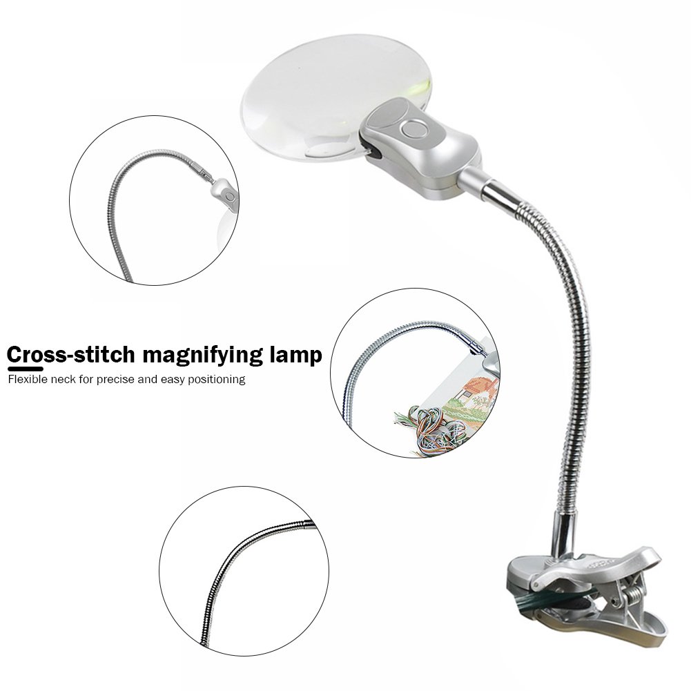 Magnifying Glass Desk Lamp with Clamp for Cross Stitches TOOL48