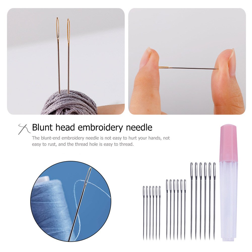 Big Eye Sewing Needles Set Stainless Steel Stitching Tools (5pcs a bottle) TOOL5