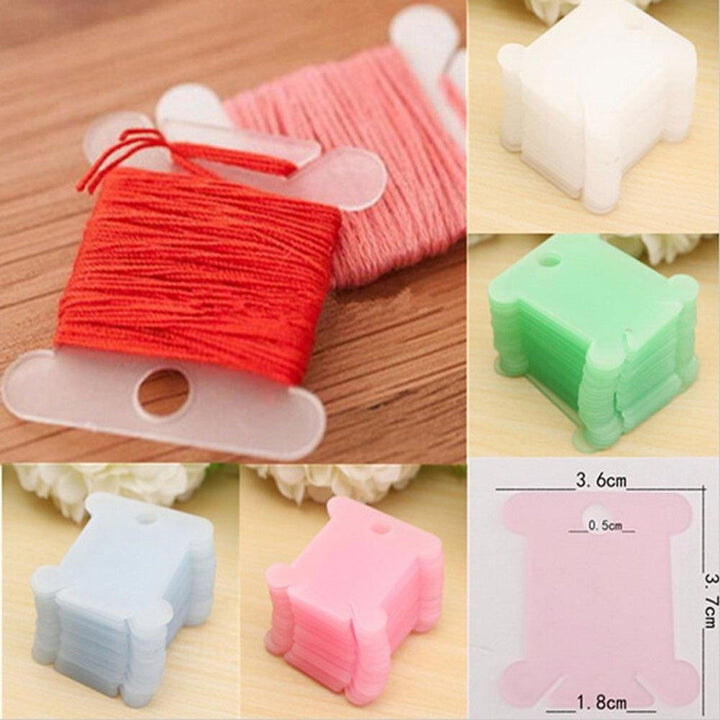 100pcs Plastic Floss&Craft Bobbins - Cross Stitch Accessories (Random Pattern) TOOL8